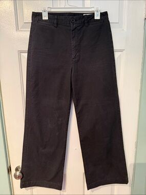 Women’s GAP High Rise Stride Ankle Black Wide-Leg Pants (10)